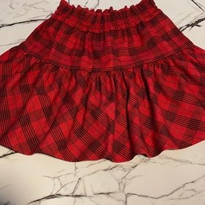Red plaid skirt